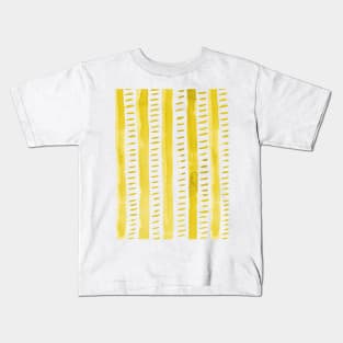 Watercolor lines - yellow Kids T-Shirt